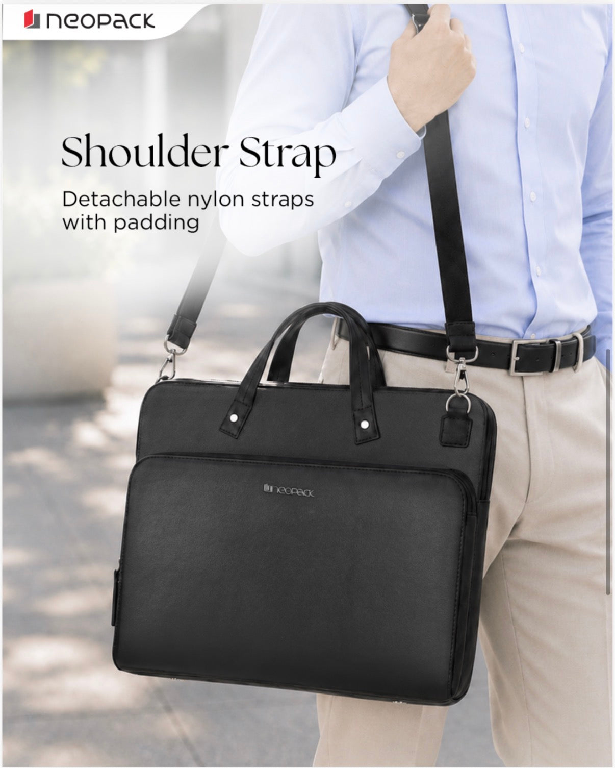 Evoque Slim Laptop Bag Fits Up To 13 To 14.2 Inch Macbooks & Laptops (Black)