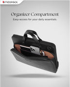 Evoque Slim Laptop Bag Fits Up To 13 To 14.2 Inch Macbooks & Laptops (Black)