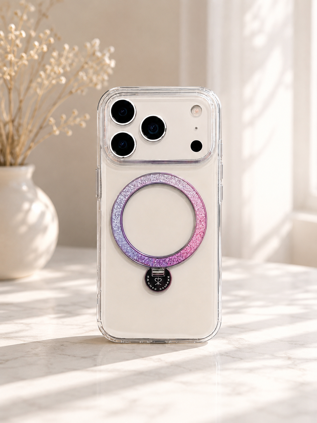 Pynana Transparent Glitter MagSafe Case For iPhone 17 pro Max(Transparent)