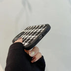 Protective Apple iPhone Back Cover - B/W Knitted iPhone Fabric Silicone Soft Case - Style 4