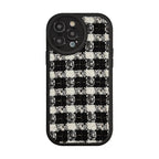 Protective Apple iPhone Back Cover - B/W Knitted iPhone Fabric Silicone Soft Case - Style 5