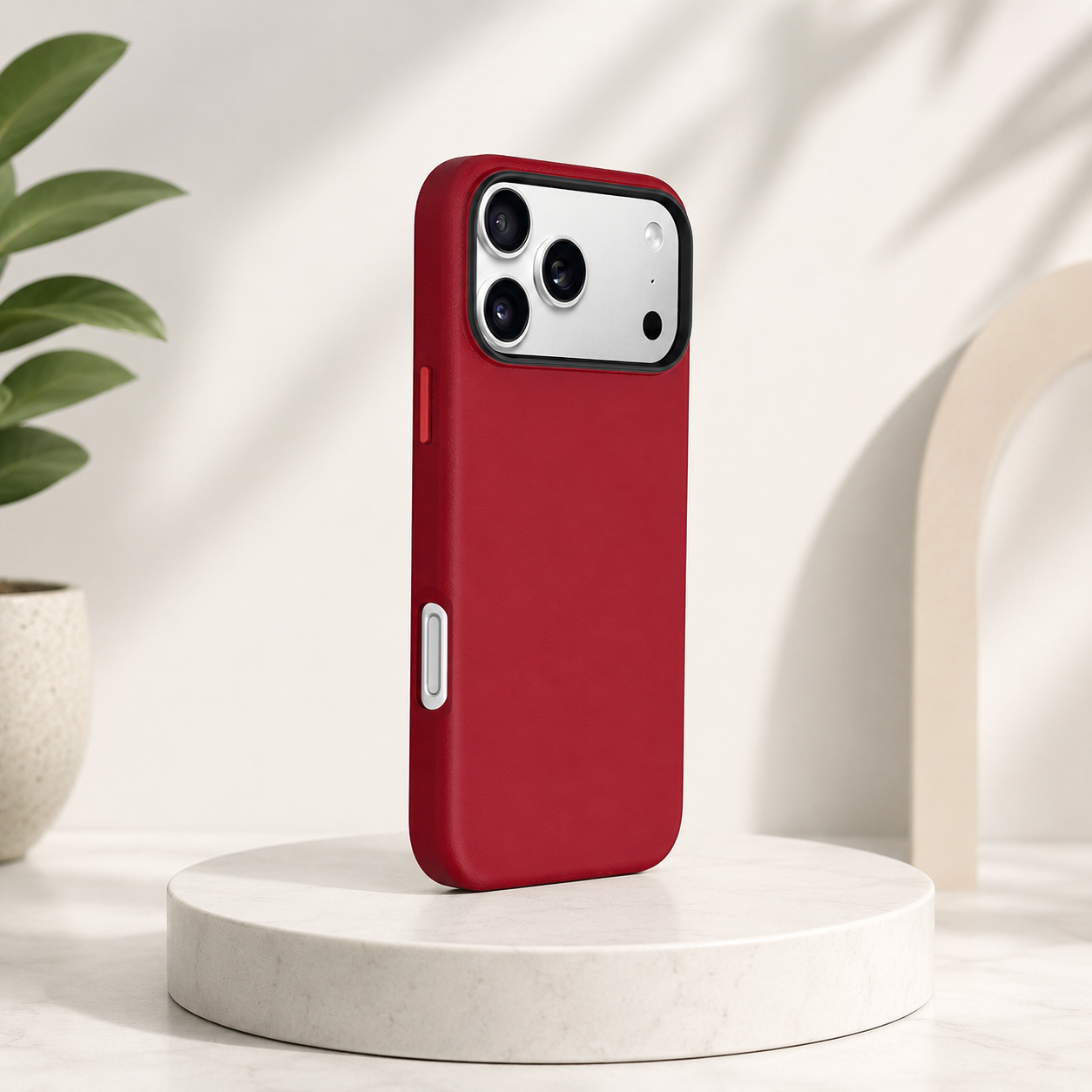 KZDOO MAG NOBLE PU Leather Case For iPhone 17 Pro Max (Red)