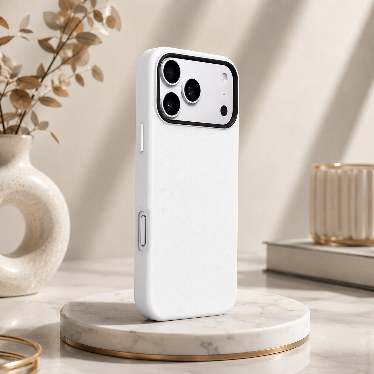 KZDOO MAG NOBLE PU Leather Case For iPhone 17 Pro Max (White)