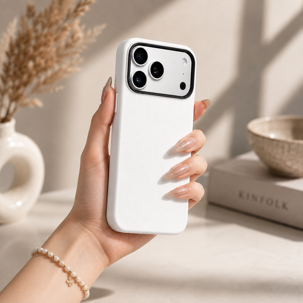 KZDOO MAG NOBLE PU Leather Case For iPhone 17 Pro Max (White)