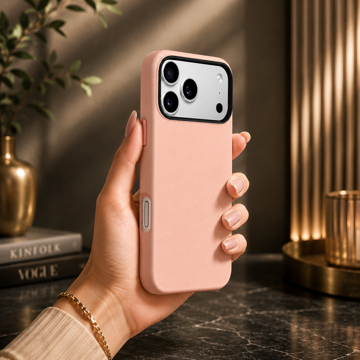 KZDOO MAG NOBLE PU Leather Case For iPhone 17 Pro Max (L.Pink)