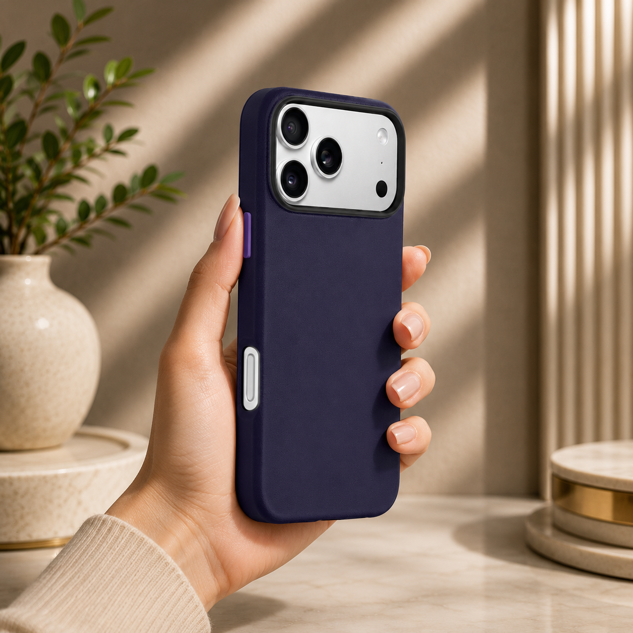 KZDOO MAG NOBLE PU Leather Case For iPhone 17 Pro Max (Purple)