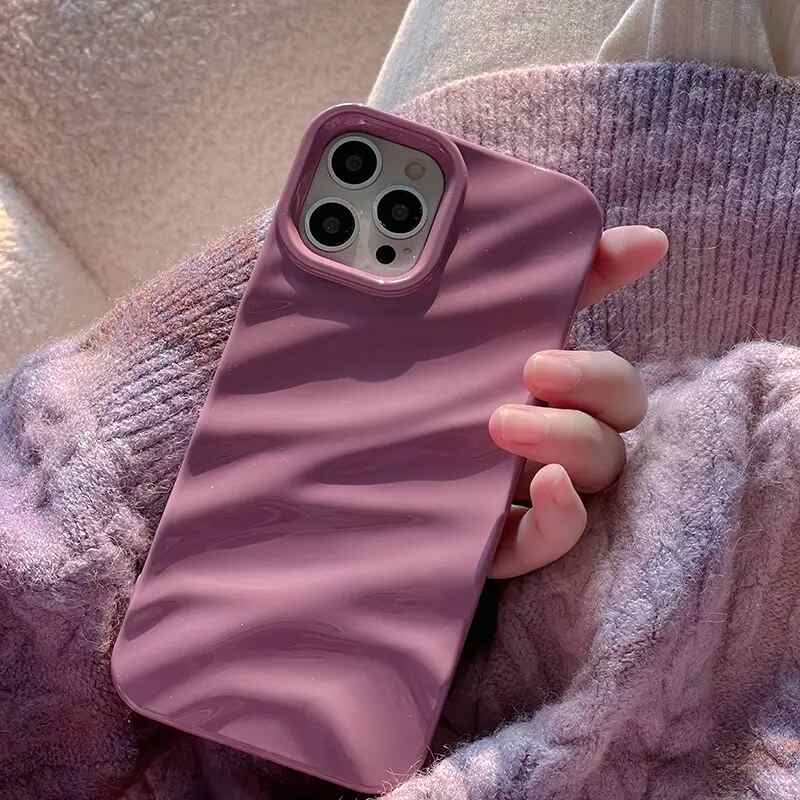 Protective Apple iPhone Back Cover - New Glossy Candy Wrinkle Textured iPhone Silicone Case