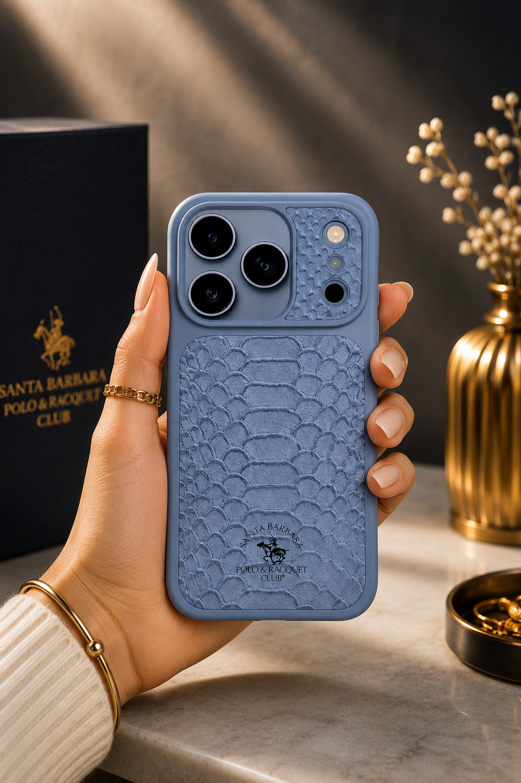 Santa Barbara Polo KNIGHT Series Case For iPhone 17 Pro Max / 18 Pro Max (Blue)