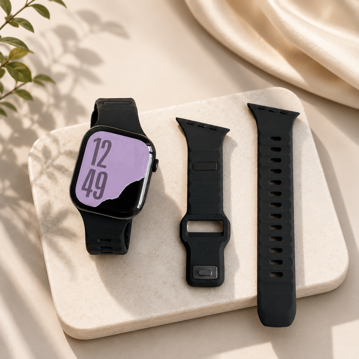New Style Silicon Watch Band 44/45/46/49 mm (Black)