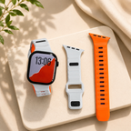 New Style Dual Colour Silicon Watch Band 44/45/46/49 mm (Orange/B.Blue)