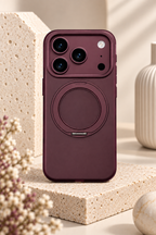 Rock Crystal Classic Rotating Series Case For iPhone 17 Pro Max /18 Pro Max (Dark Cherry) (Code:4976)