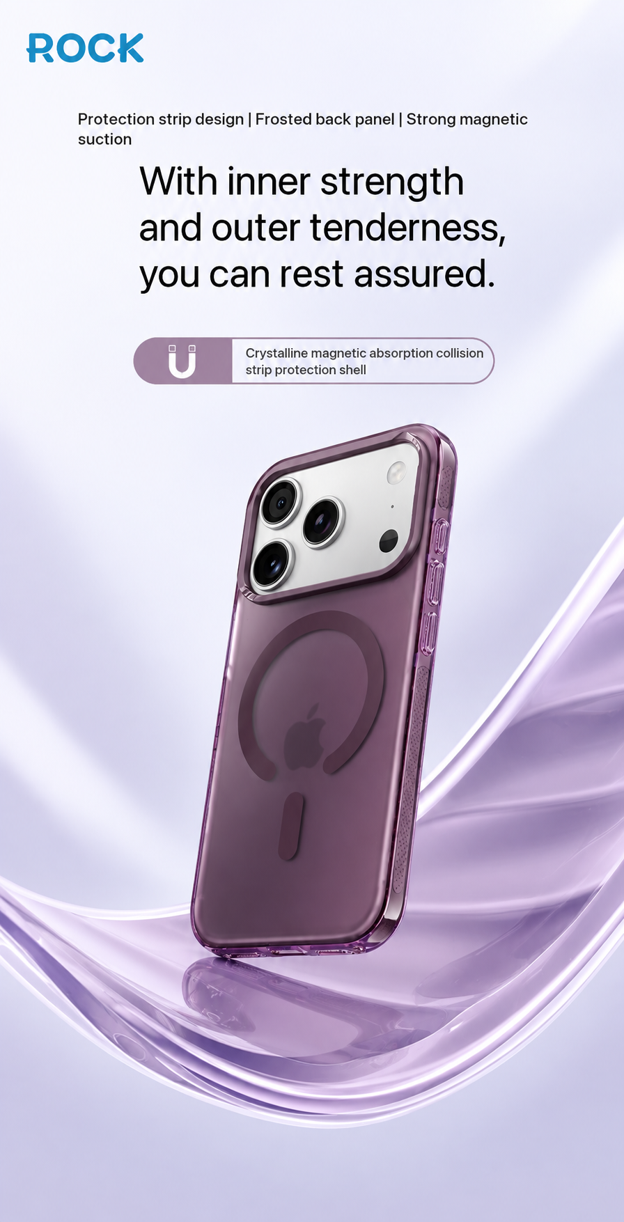 Rock Crystal Classic Series Case For iPhone 17 Pro Max /18 Pro Max (Dark Cherry) (Code:4982)