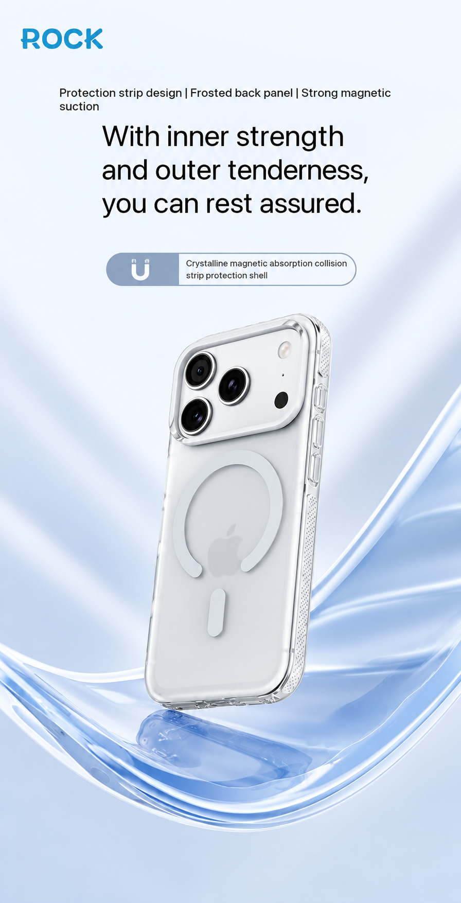 Rock Crystal Classic Series Case For iPhone 17 Pro Max /18 Pro Max (Grey) (Code:4983)