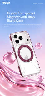 Rock Crystal Shell Rotating Series Case For iPhone 17 Pro Max /18 Pro Max (Dark Cherry) (Code:4994)
