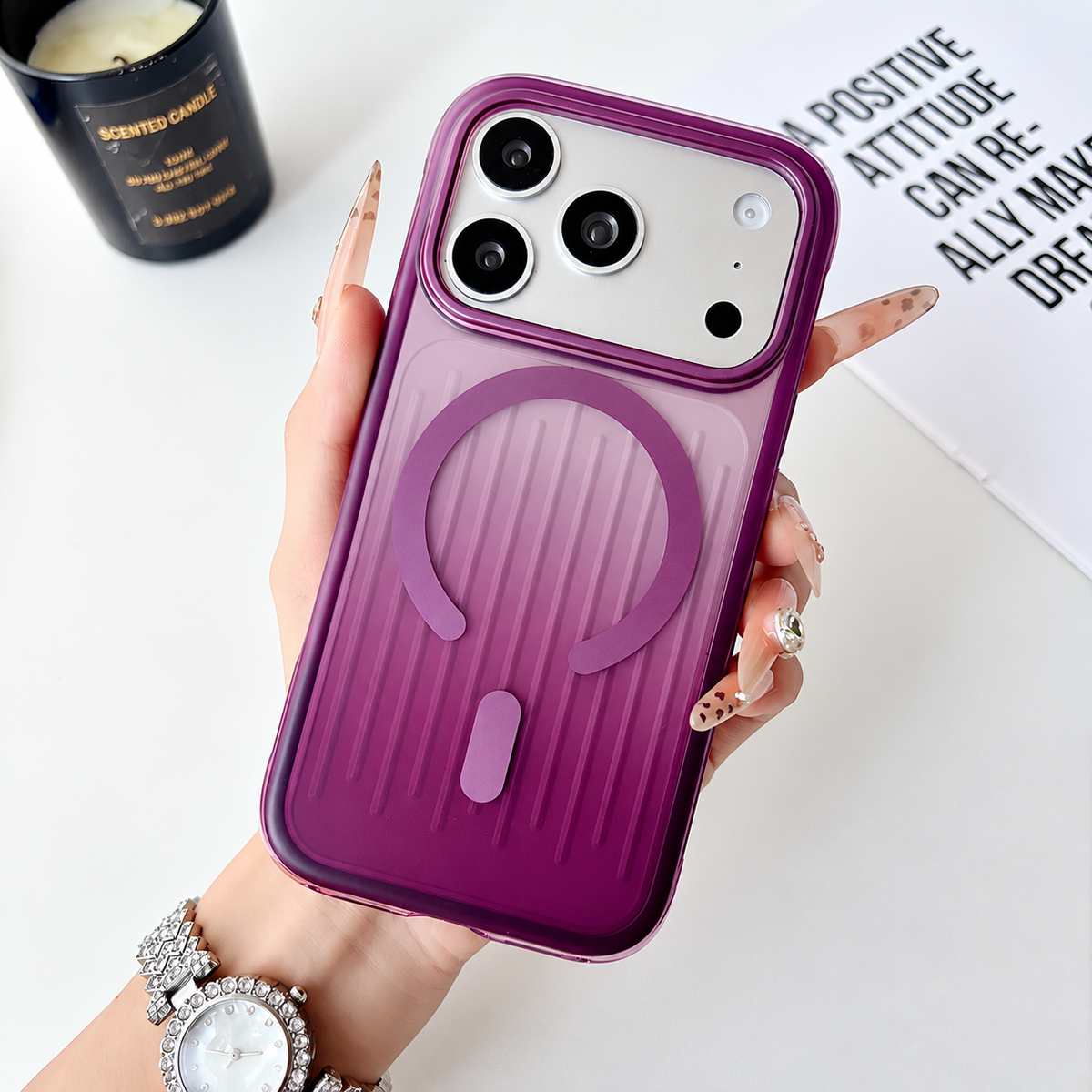 Dual Colour Matte Finish MagSafe Case for iPhone 17 Pro Max / 18 Pro Max (Burgundy)