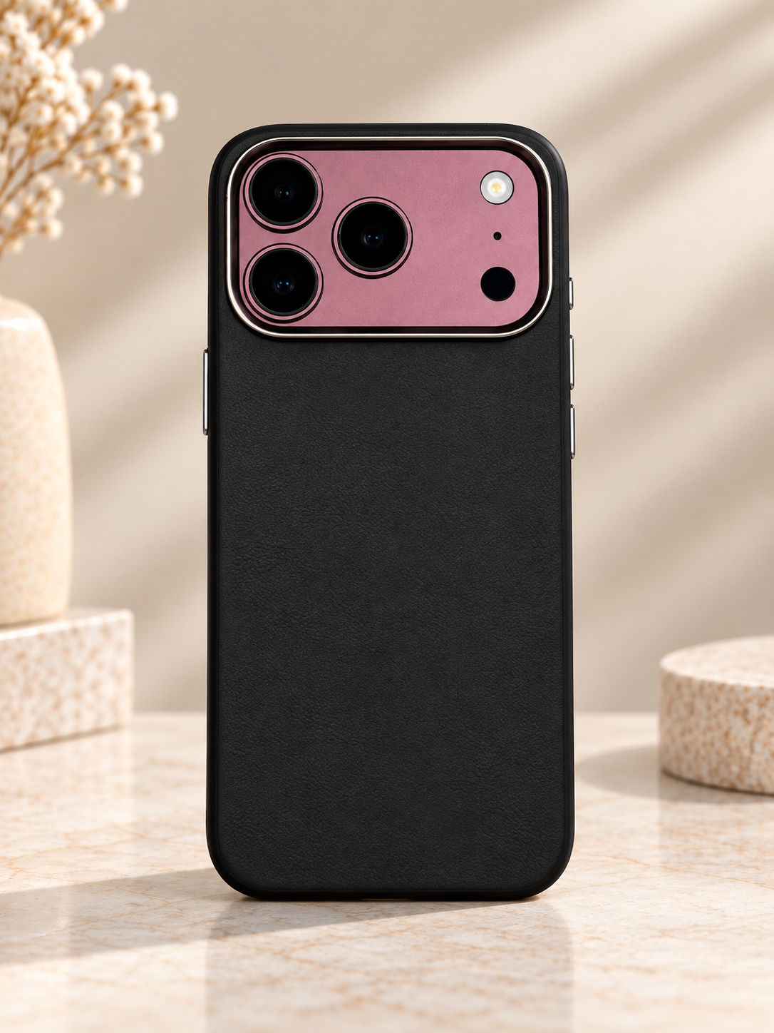 Plain PU Leather Case for iPhone 17/18 Pro & Pro Max - iPhone 17 Pro / 18 Pro - Black