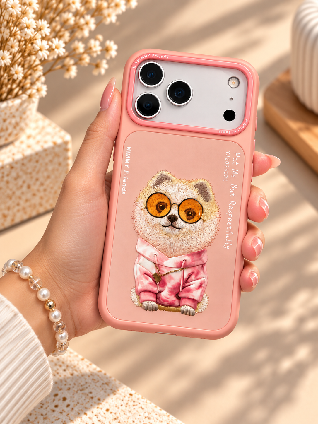 Nimmy Designer Case for iPhone 17/18 Pro & Pro Max - iPhone 17 Pro Max / 18 Pro Max - Pink Dog