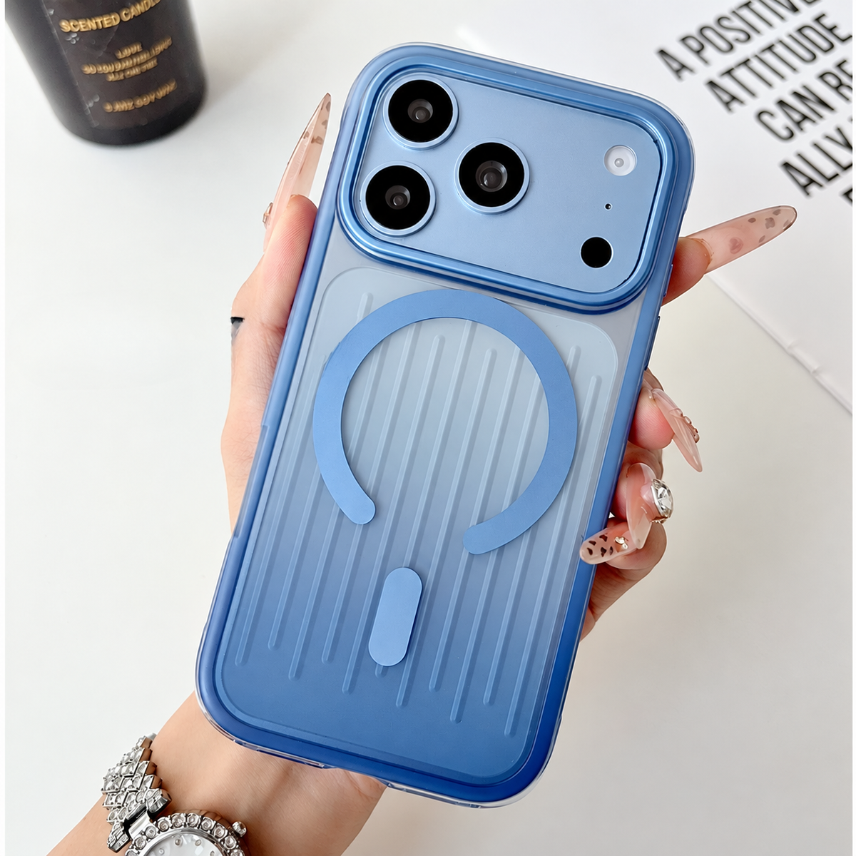 Dual Colour Matte Finish MagSafe Case for iPhone 17/18 Pro & Pro Max - iPhone 17 Pro Max / 18 Pro Max - Glacier Blue