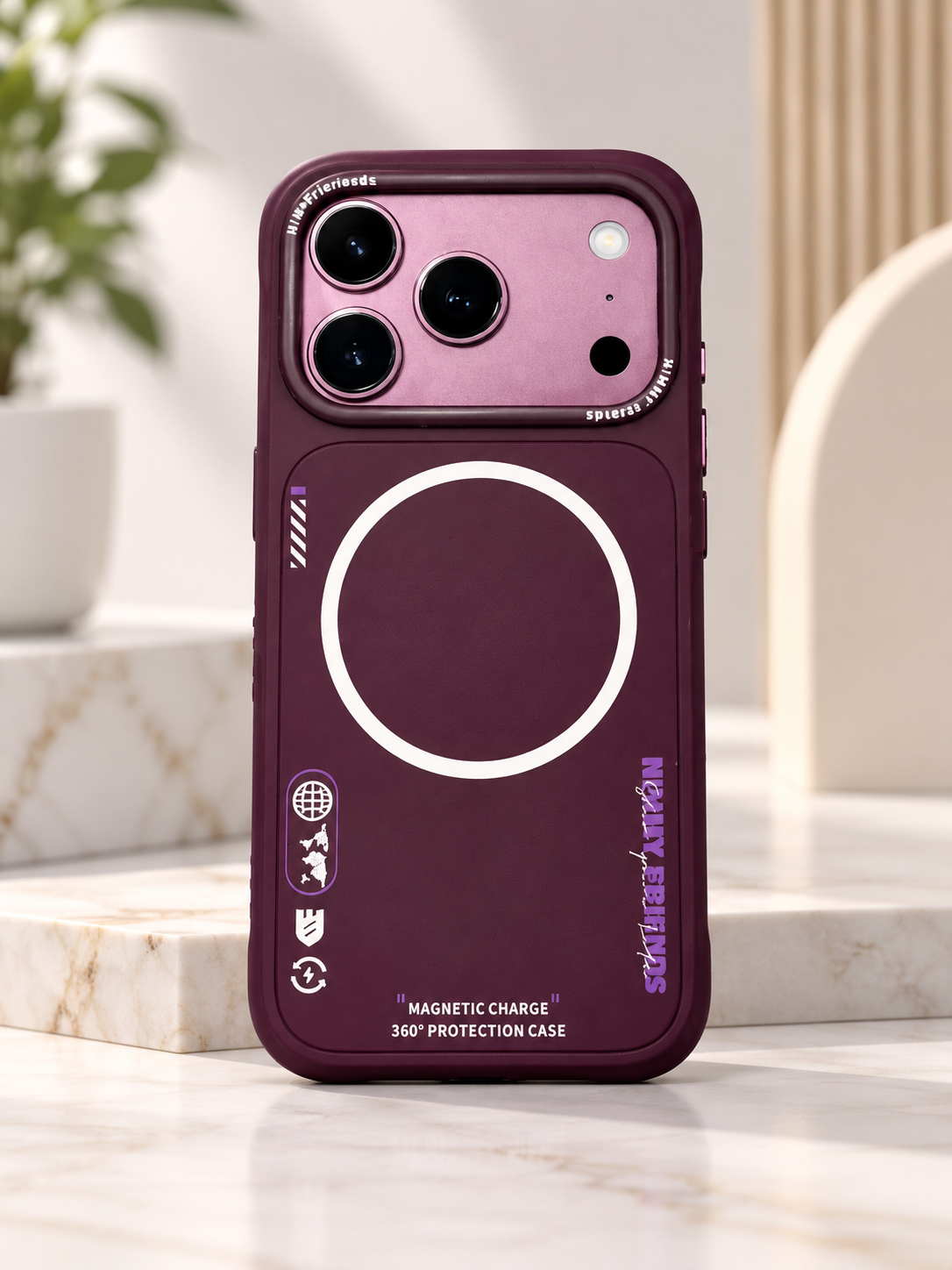 Nimmy Designer Case for iPhone 17/18 Pro & Pro Max - iPhone 17 Pro Max / 18 Pro Max - Burgundy