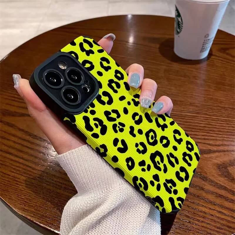 Yellow Leopard Stripe Textured Style Soft Cases Mobile Case by CoverMeUp - Style 2