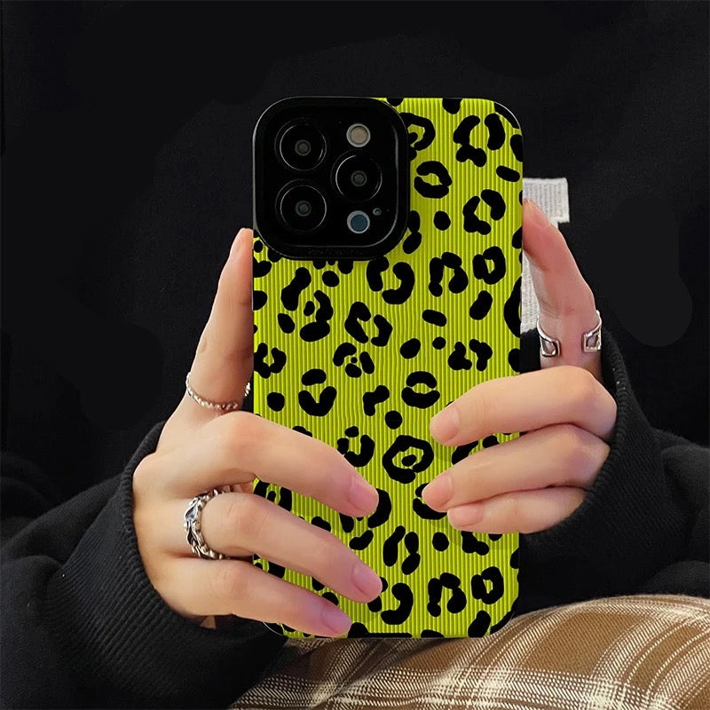Yellow Leopard Stripe Textured Style Soft Cases Mobile Case by CoverMeUp - Style 4