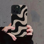 Protective Apple iPhone Back Cover - Zebra iPhone Black White Stripe Textured Soft Cases
