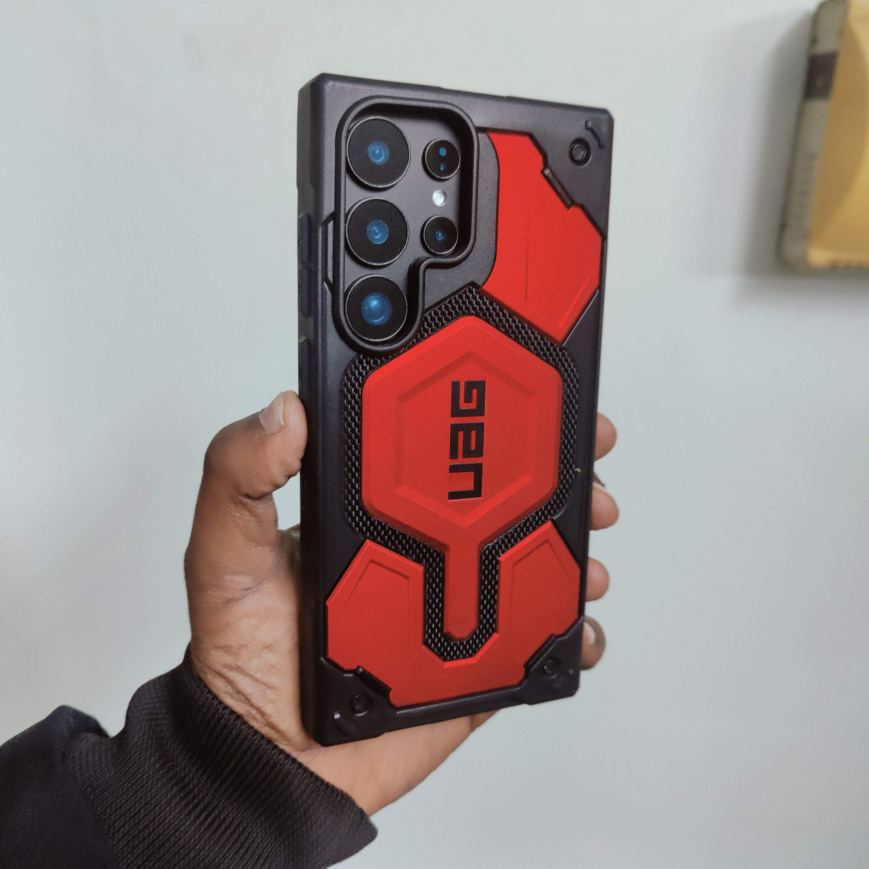 Samsung Galaxy S25 Ultra UAG Monarch Pro Kevlar Protective Case with MagSafe - Red Mobile Case by CoverMeUp - Style 2