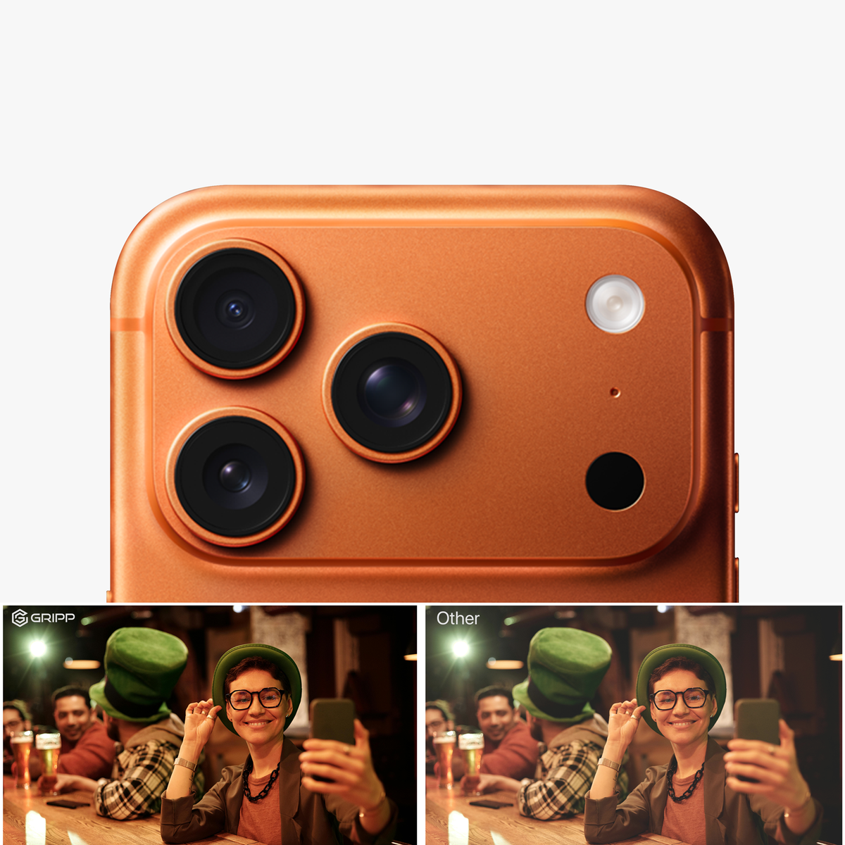 GRIPP Focal Camera Lens Protector 3N1 Compatible with Apple iPhone 17 Pro Max - Orange