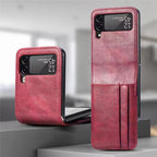 Premium Leather Wallet Wireless Charging Samsung Z Flip Case Mobile Case by CoverMeUp - Style 3