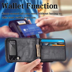 Premium Leather Wallet Wireless Charging Samsung Z Flip Case