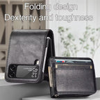 Premium Leather Wallet Wireless Charging Samsung Z Flip Case Mobile Case by CoverMeUp - Style 9