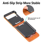 Premium Leather Wallet Wireless Charging Samsung Z Flip Case Mobile Case by CoverMeUp - Style 7