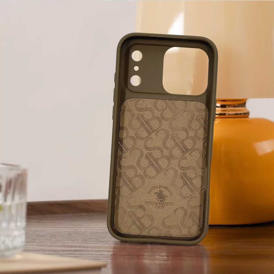 Protective Apple iPhone Back Cover - Santa Barbara Polo Raquet Club QUESTA Series for iPhone 17 Pro (Brown) - Style 3