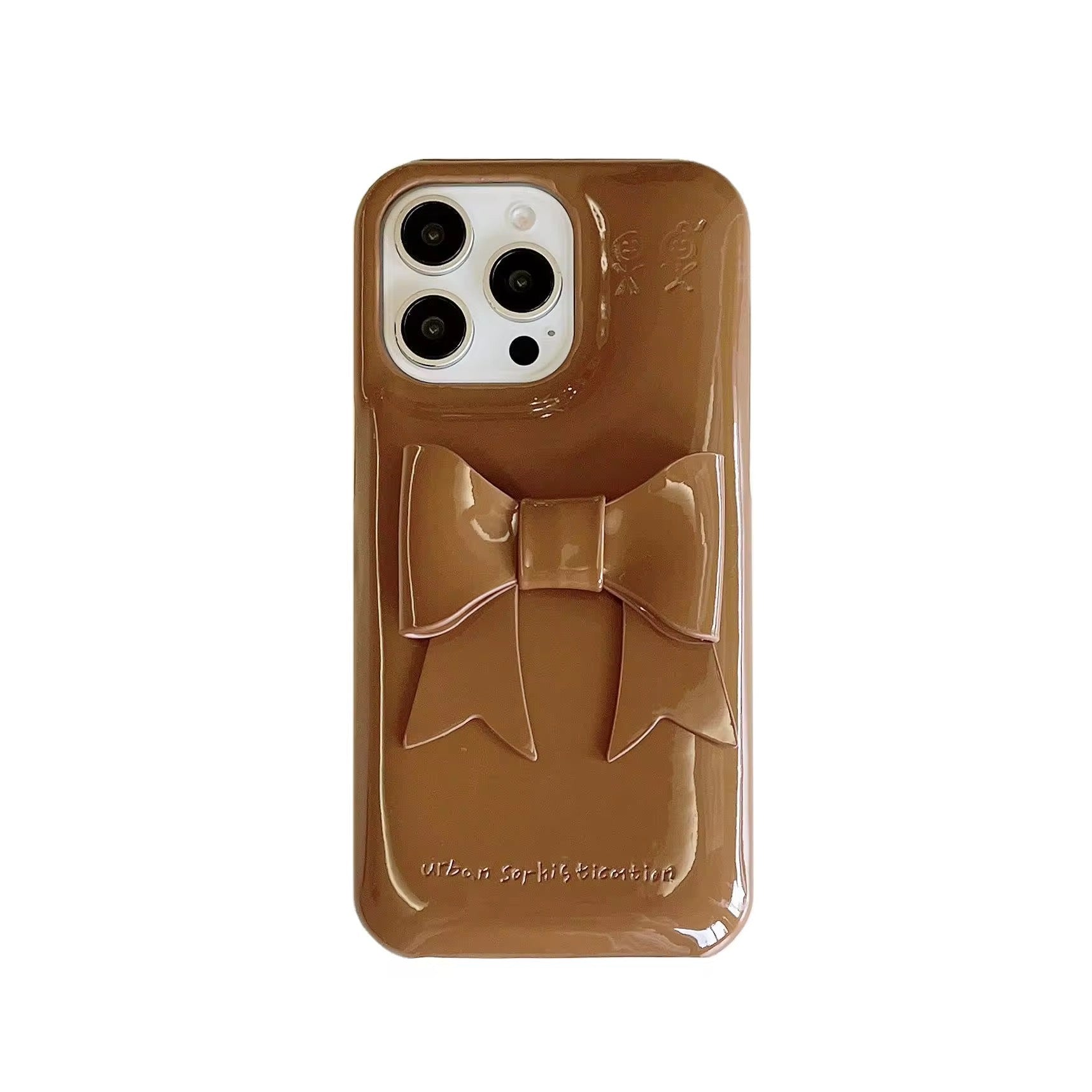 Protective Apple iPhone Back Cover - 3D Aesthetic Bow Soap iPhone Hybrid Silicone Case - Style 22