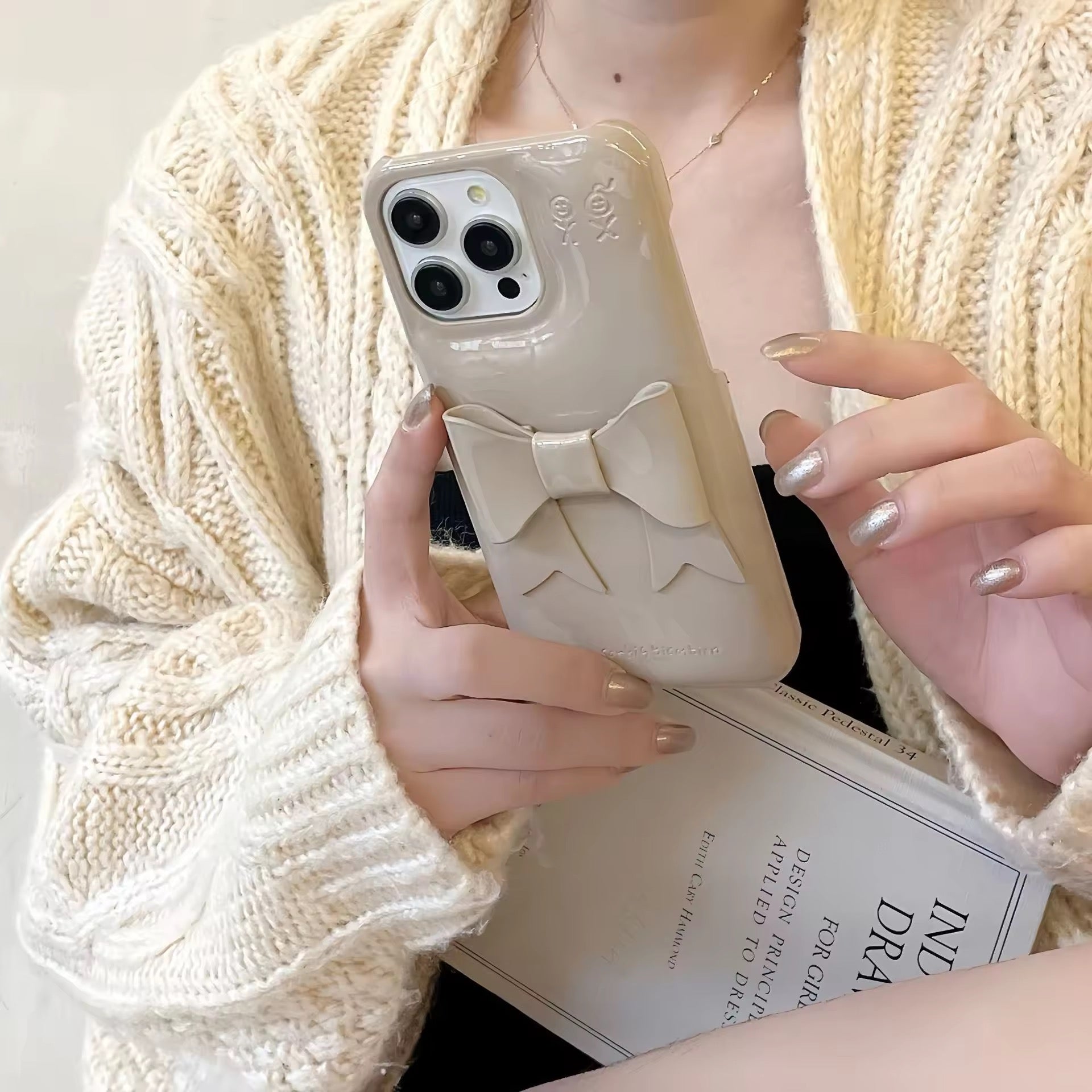 3D Aesthetic Bow Soap iPhone Hybrid Silicone Case