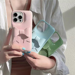 3D Aesthetic Bow Soap iPhone Hybrid Silicone Case