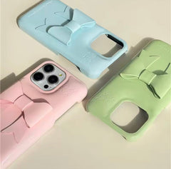 3D Aesthetic Bow Soap iPhone Hybrid Silicone Case