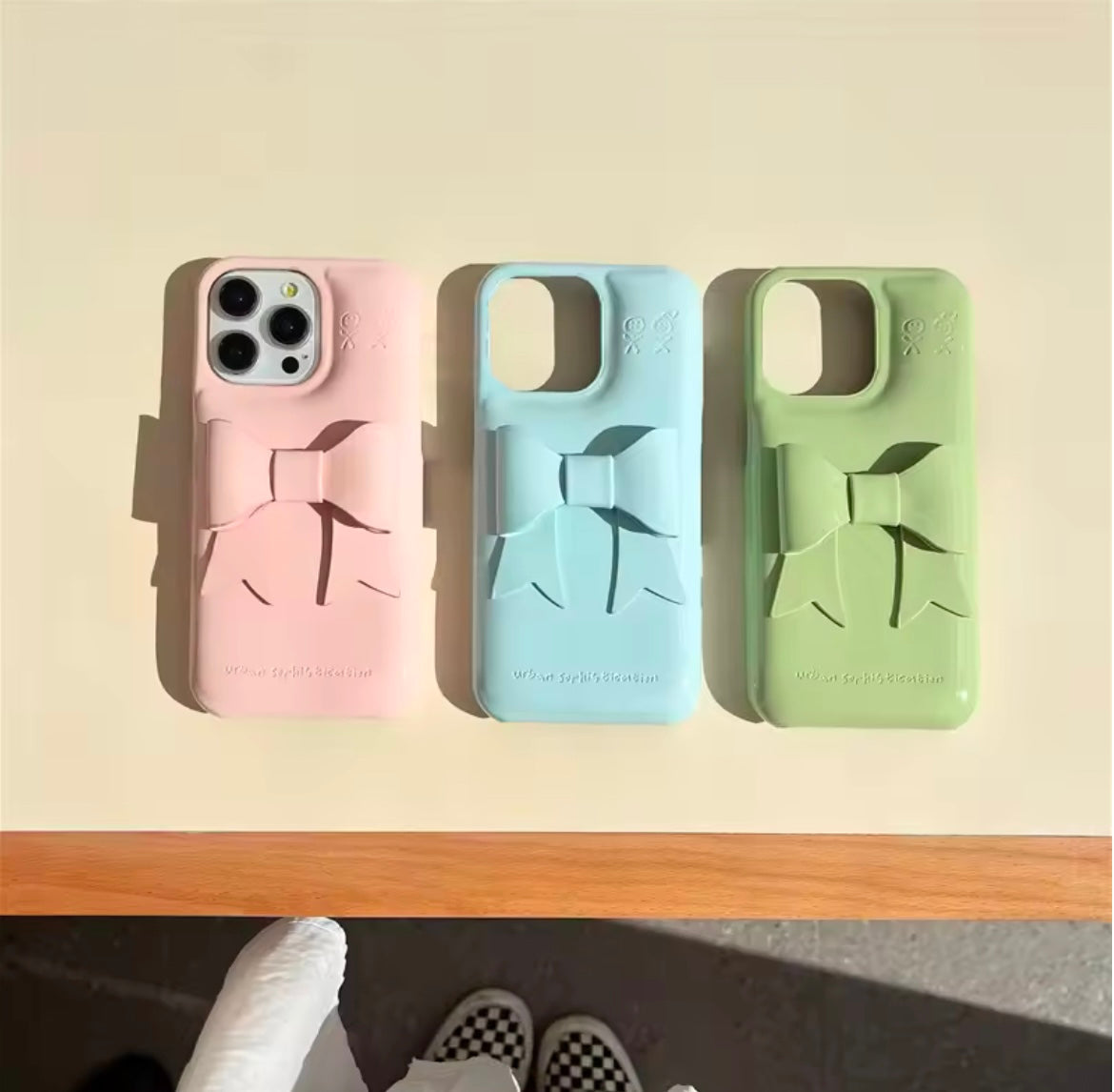 3D Aesthetic Bow Soap iPhone Hybrid Silicone Case