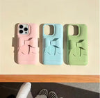Protective Apple iPhone Back Cover - 3D Aesthetic Bow Soap iPhone Hybrid Silicone Case - Style 21