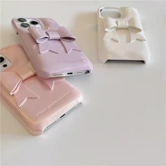 3D Aesthetic Bow Soap iPhone Hybrid Silicone Case