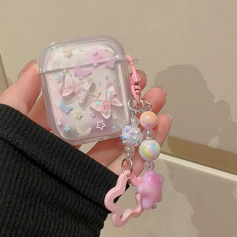 Cute 3D Butterfly Silicone Airpod With Lanyard