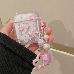 Cute 3D Butterfly Silicone Airpod With Lanyard