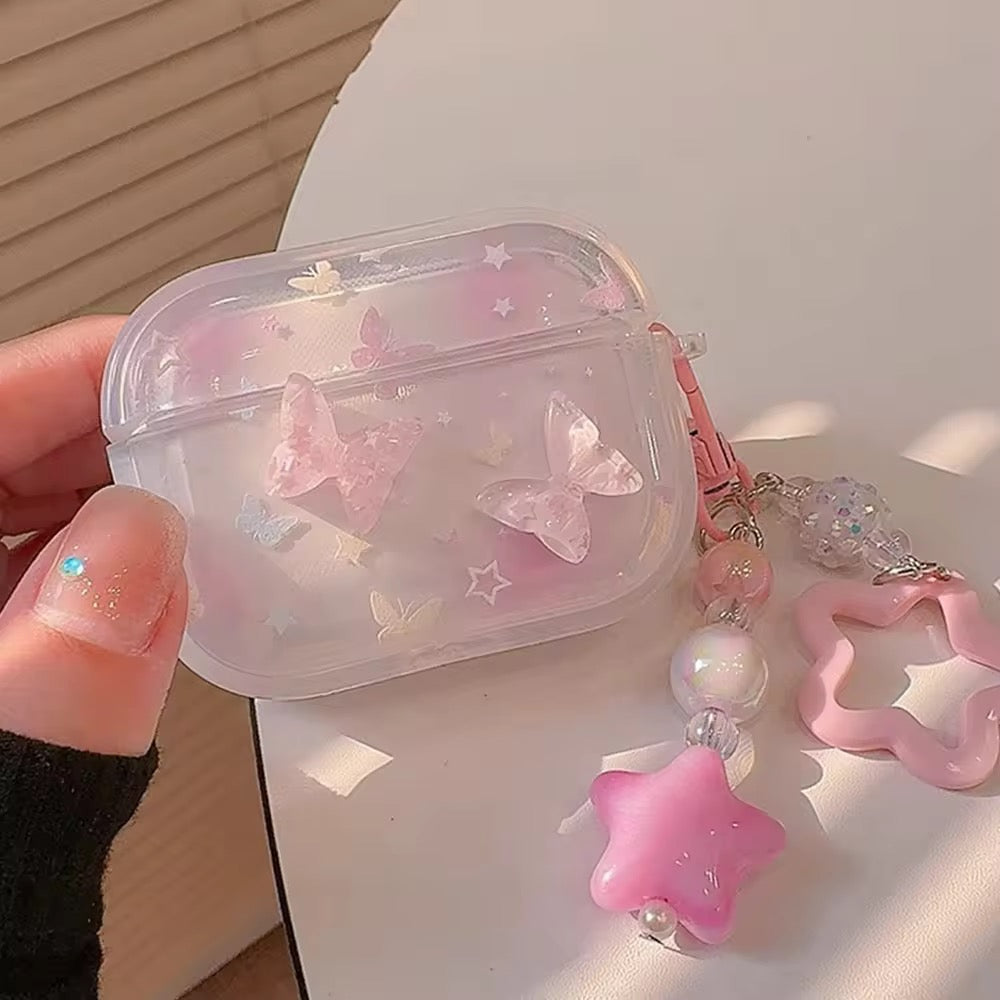 Cute 3D Butterfly Silicone Airpod With Lanyard
