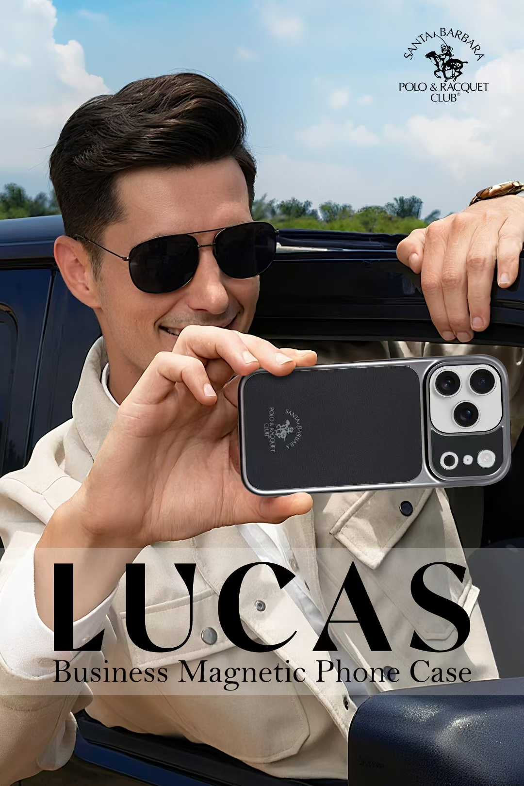 Protective Apple iPhone Back Cover - Santa Barbara Polo Raquet Club LUCAS Series for iPhone 17 Pro (Black) - Style 2