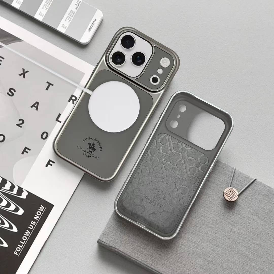 Protective Apple iPhone Back Cover - Santa Barbara Polo Raquet Club LUCAS Series for iPhone 17 Pro Max (Grey) - Style 2