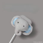 3D Gray Elephant Plush Fur Fabric Airpod Case With Hanging Mobile Case by CoverMeUp - Style 3
