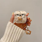 3D Brown Bear Airpod Case With Lanyard Mobile Case by CoverMeUp - Style 4