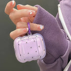 Purple Wavy Edge With Black Hearts Airpod Case Mobile Case by CoverMeUp - Style 3