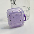 Purple Wavy Edge With Black Hearts Airpod Case Mobile Case by CoverMeUp - Style 4