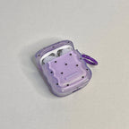 Purple Wavy Edge With Black Hearts Airpod Case Mobile Case by CoverMeUp - Style 2